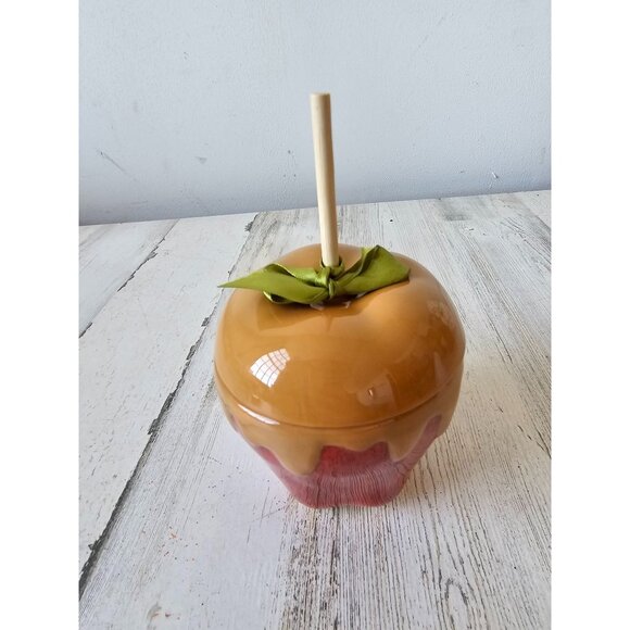 Hallmark ceramic caramel apple Halloween decor unique lifelike realistic vintage - Picture 1 of 7